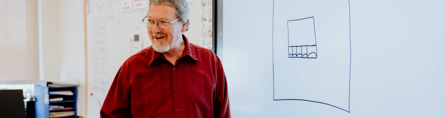 special education math teacher pictured in his classroom